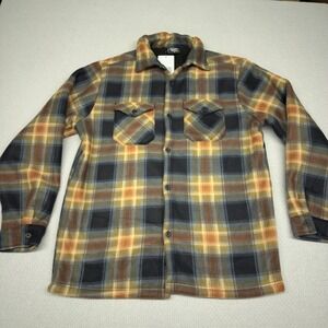 Original Deluxe Plaid Flannel Sherpa Lined Shirt Jacket Mens M Winter
